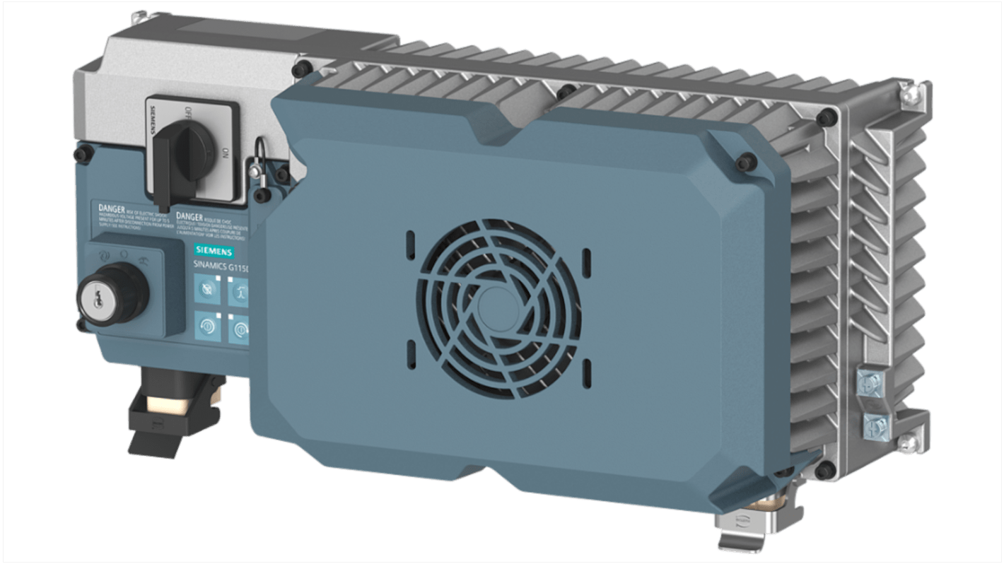 Convertitore Siemens 6SL3520-3XC07-5AB0, 7,5 kW, 3 fasi, installazione diretta, compatibile con motori IE3 e IE4.