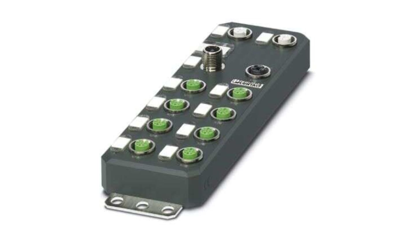 Modulo I/O Phoenix Contact 2701510 per rete PROFINET, con connettori M12, grado di protezione IP65/IP67.