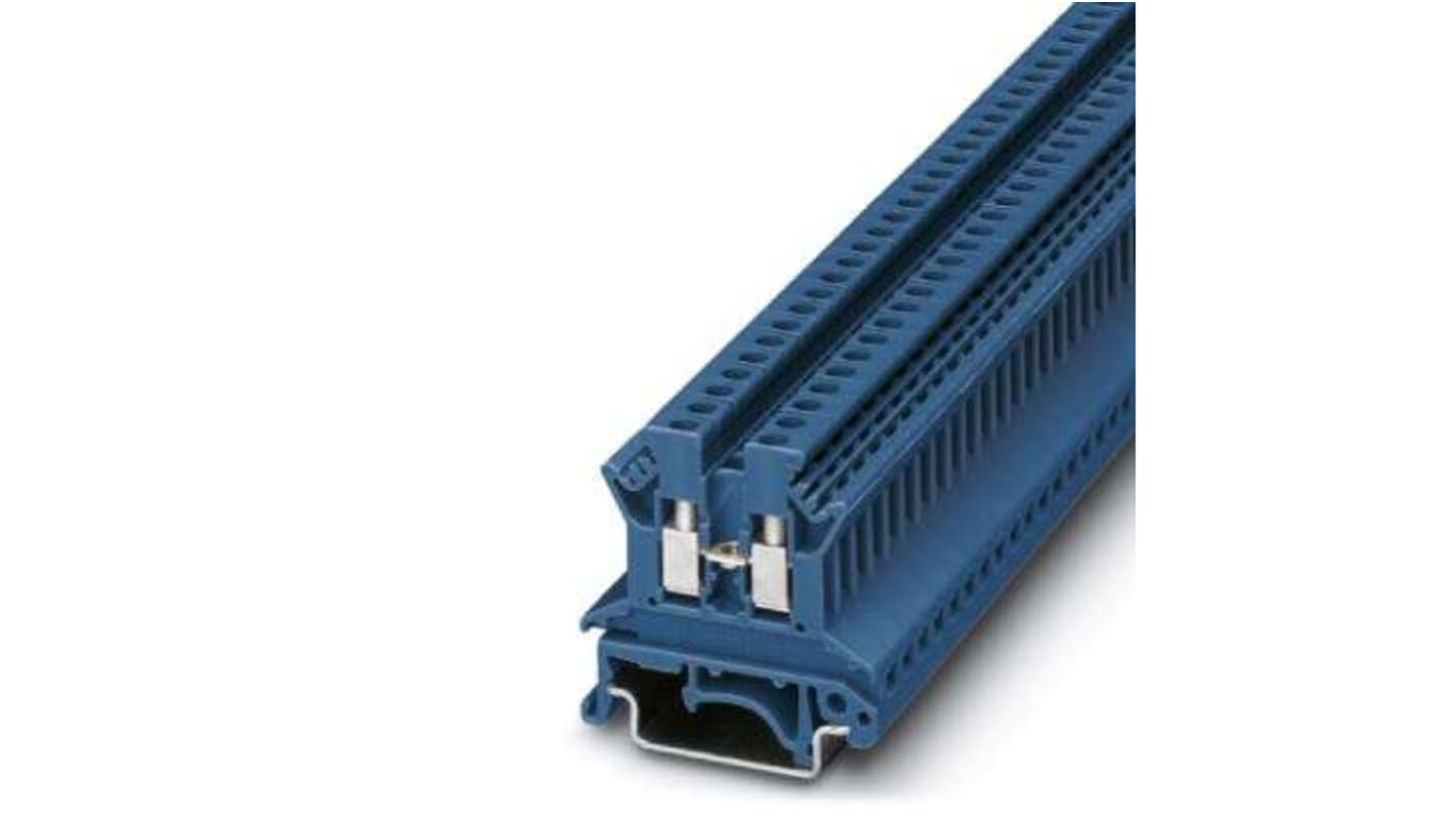 Terminali universali blu Phoenix Contact 3003350, 24A, 800V - Poliammide, per guide a 'G'. Conforme categoria II 2 GD EEx. Compatibile con conduttori da 2,5 mm² a 35 mm².