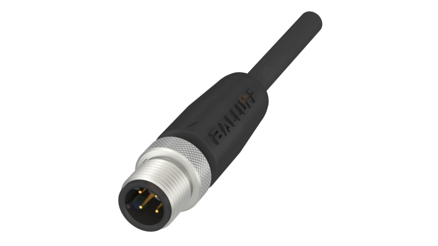 Cavo sensore/attuatore BALLUFF BCC031T M12 maschio, 4 conduttori, lunghezza 2 m, guaina PUR nera, grado di protezione IP67/IP68/IP69K.