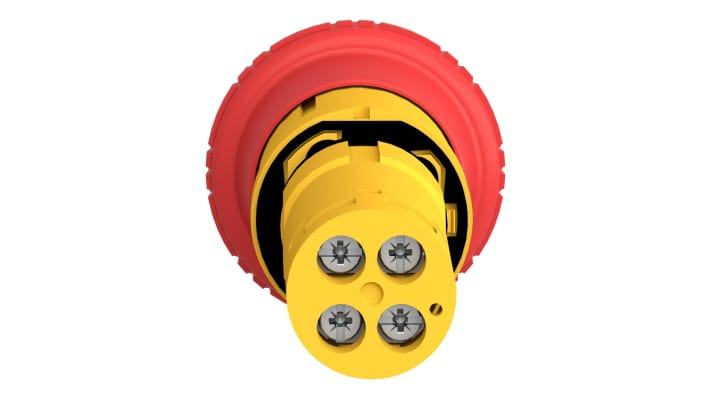 Pulsante di arresto di emergenza Schneider Electric Harmony XB7, montaggio a pannello, diametro foro 22 mm, attivazione rossa.
