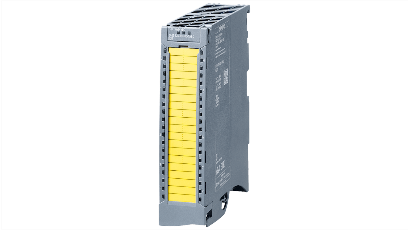 Modulo di ingresso digitale Siemens 6AG2526-1BH00-1AB0, 16 ingressi, 4 uscite, dimensioni 147 x 35 x 129 mm, conforme a EN 50155.