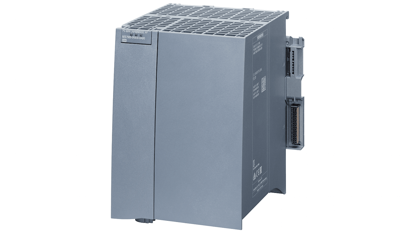 Alimentatore Siemens 6ES7505-0RB00-0AB0 per SIMATIC S7-1500, potenza 60W, dimensioni 147 x 105 x 129 mm, grado di protezione IP20.