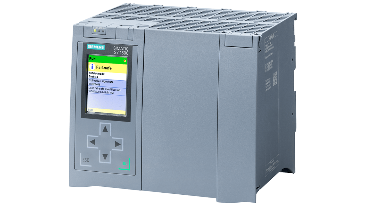 CPU PLC Siemens 6ES7518-4UP00-0AB0, SIMATIC S7-1500TF, 20 I/O digitali, 24 V, 9 MB RAM, 175 x 129 x 147 mm.