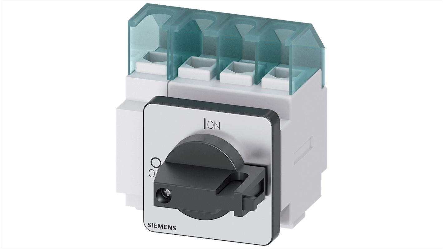 Sezionatore interruttore fusibile Siemens 3LD2122-1TL11, 4 poli, 25 A, IP65, per attivazione sicura di apparecchiature elettriche.