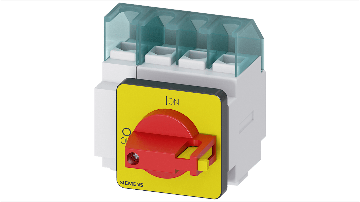 Sezionatore interruttore fusibile Siemens 3LD2122-1TL13, 4 poli, 25 A, IP65, per sicurezza apparecchiature elettriche.