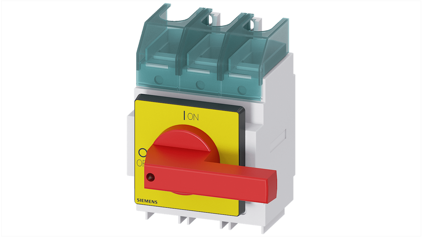 Sezionatore interruttore fusibile Siemens 3LD2405-1TL11, 4 poli, 250A, IP65, per attivazione sicura apparecchiature elettriche.