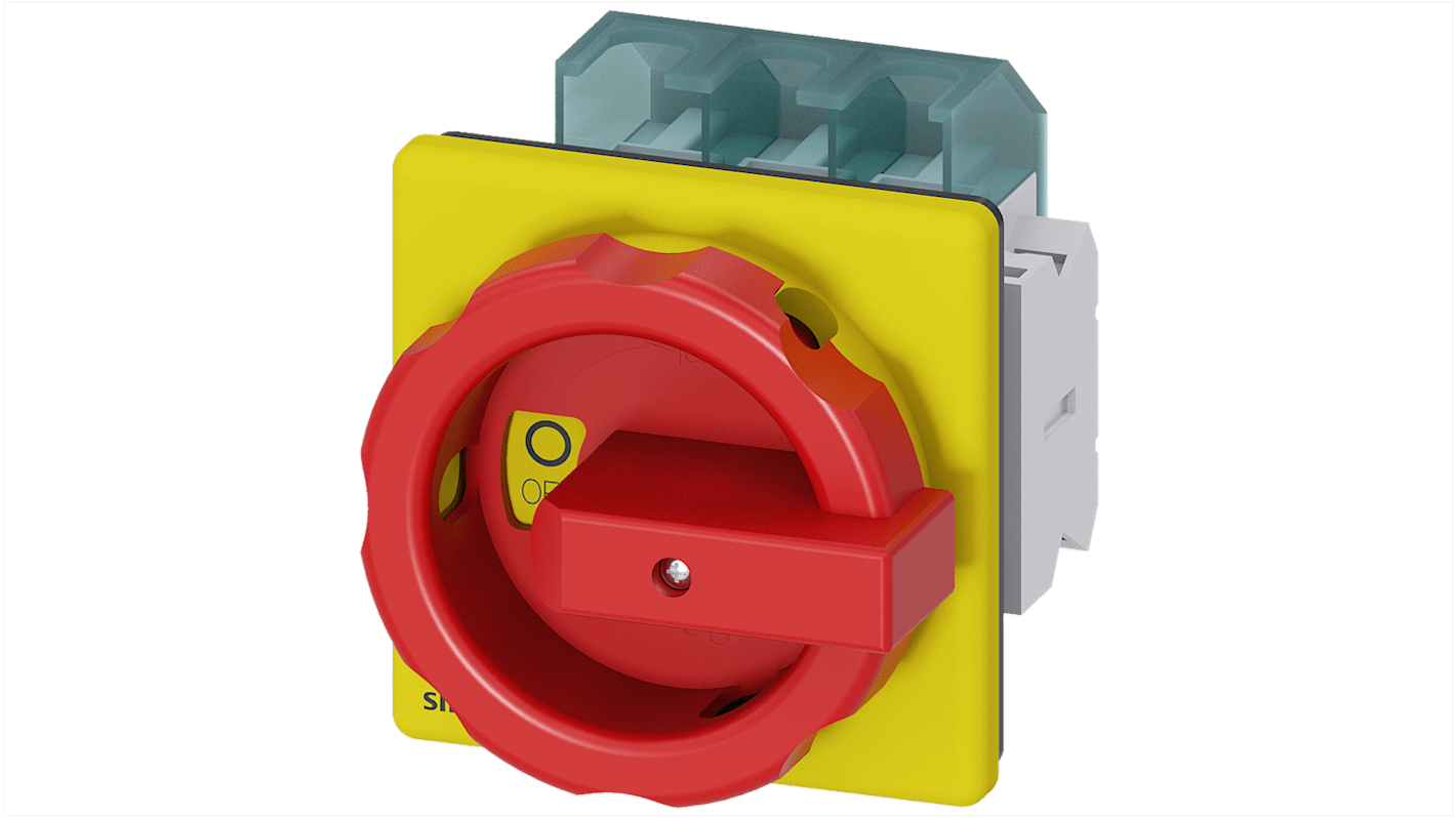 Sezionatore interruttore fusibile Siemens 3LD2504-1TP53, 3 poli, 63 A, IP65, per sicurezza apparecchiature elettriche.