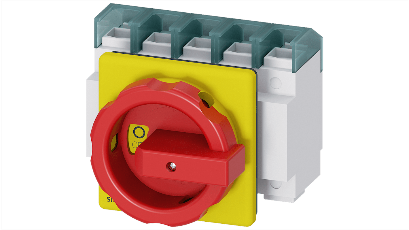 Sezionatore interruttore Siemens 3LD2704-2TC53, 4 poli, 100A, fusibile RK5, IP65, temperatura -25 a 55 °C.