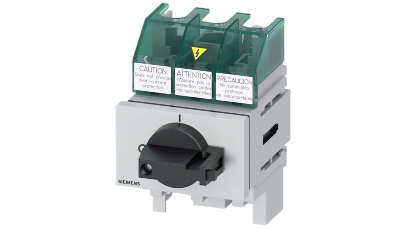Sezionatore interruttore fusibile Siemens 3LD5000-0TK11, 3 poli, 32A, fusibile Classe CC, IP65, -25 a 55 °C.