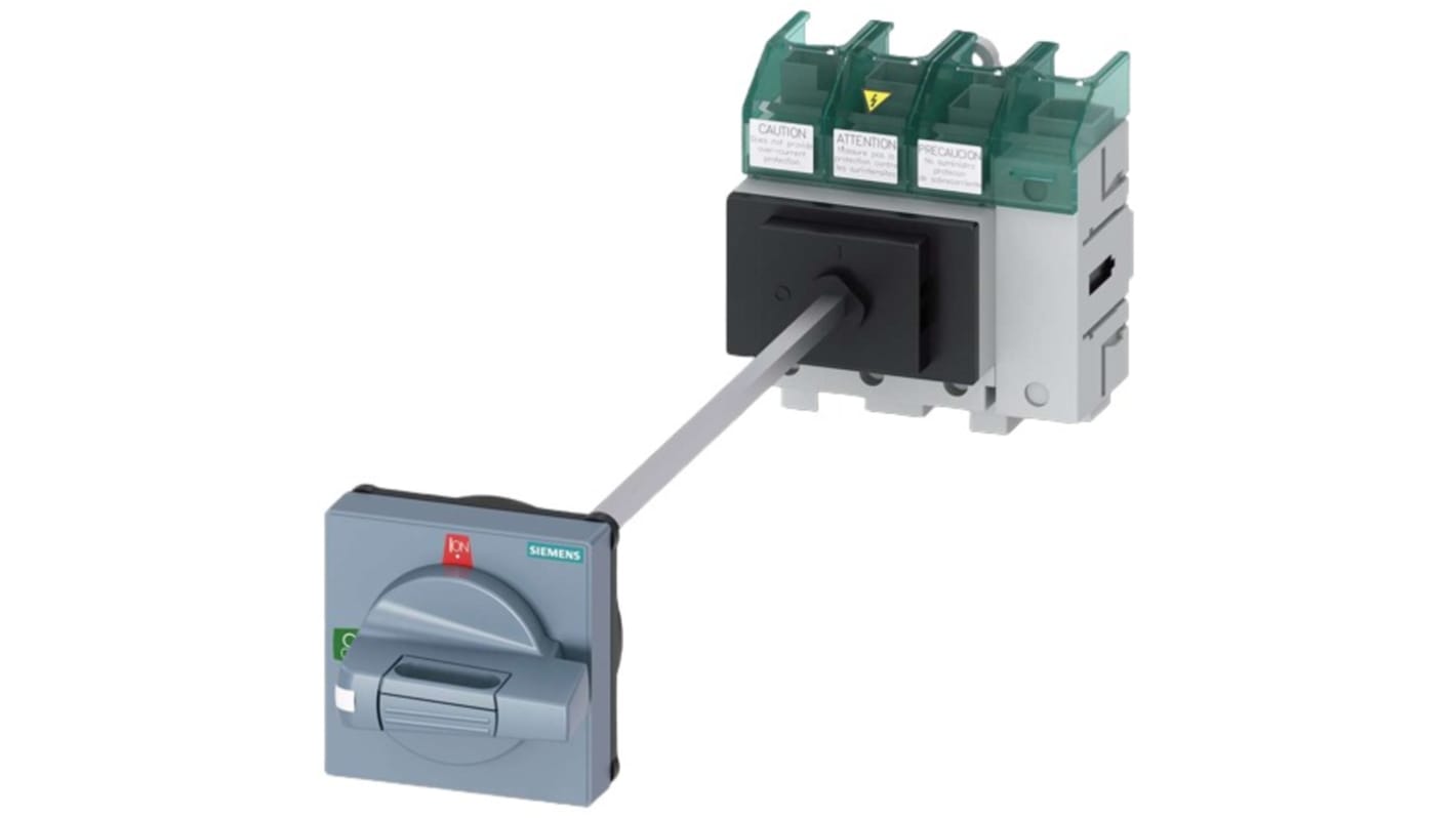 Sezionatore interruttore Siemens 3LD5210-0TL11, 4 poli, 63A, fusibile Classe J, IP65, per attivazione sicura apparecchiature elettriche.