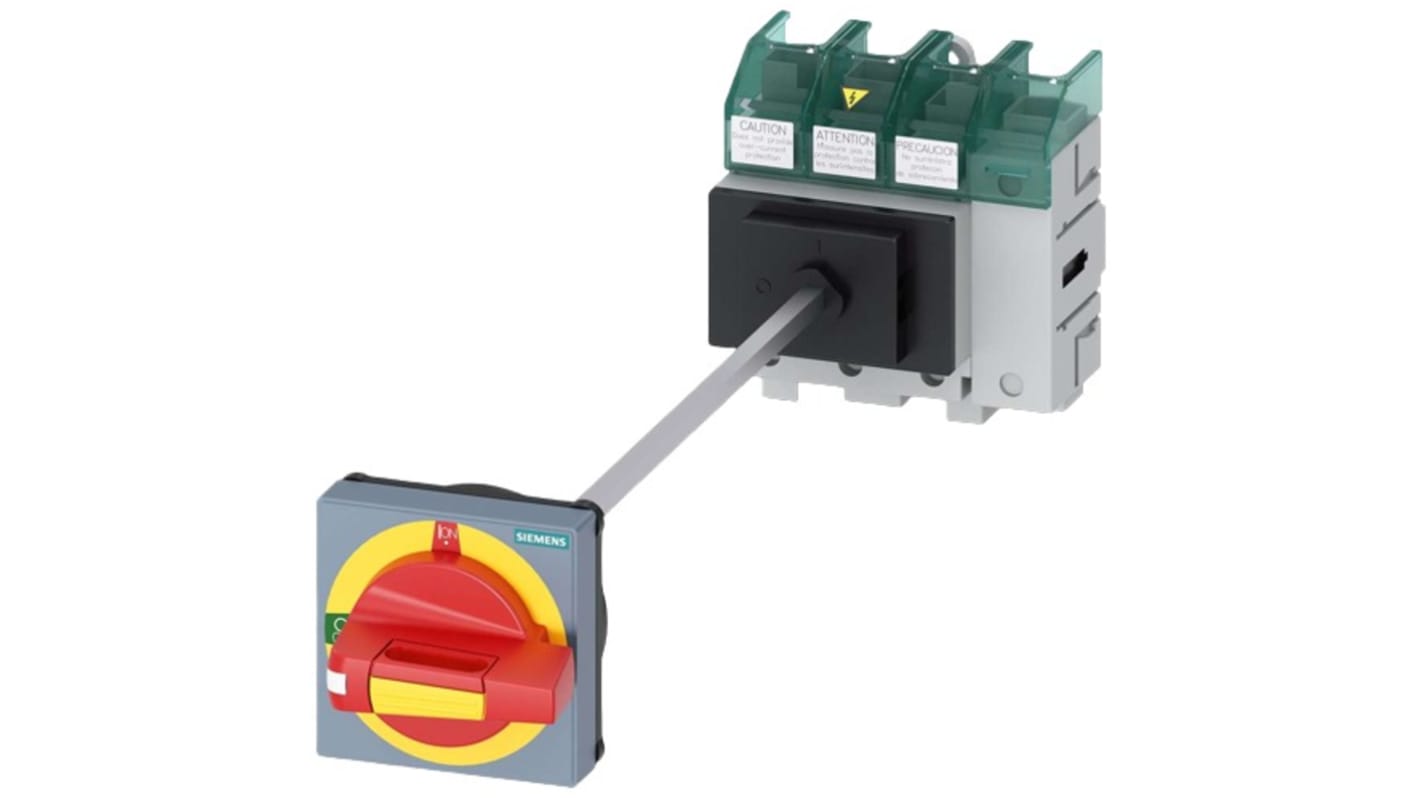 Sezionatore interruttore Siemens 3LD5210-0TL13, 4 poli, 63A, fusibile Classe J, IP65, per attivazione sicura apparecchiature elettriche.
