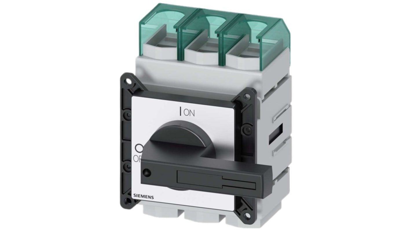 Sezionatore interruttore Siemens 3LD5420-0TK11, 3 poli, 100A, fusibile Classe J, IP65, per attivazione sicura apparecchiature.