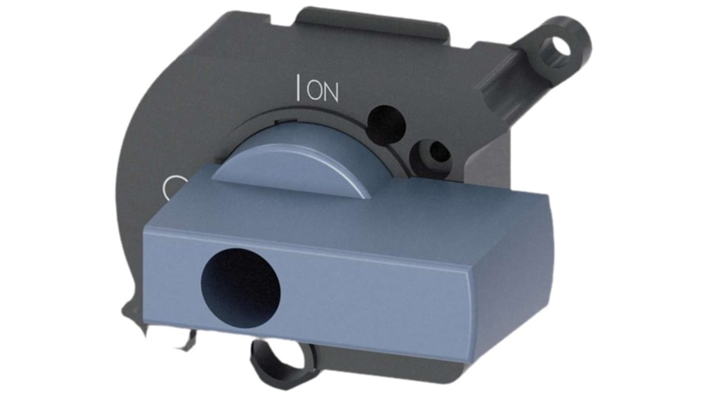 Manopola rotante Siemens 3LD9287-1C per sezionatori 3LD50, lunghezza 39 mm, bloccata in posizione OFF, approvata UL ed EAC.