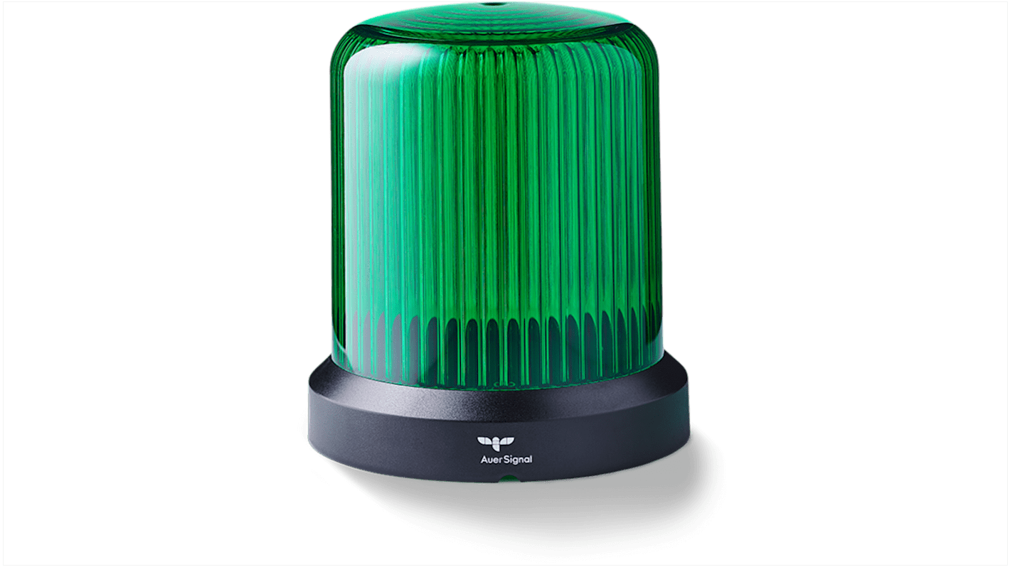 AUER Signal 850516405, segnalatore LED verde con regolazione luminosità, tensione 24 V, IP66, montaggio orizzontale o verticale, diametro 110 mm.