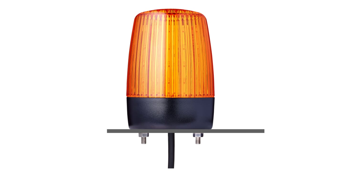 AUER Signal 860511313, segnalatore LED ambra multi-stroboscopico, montaggio orizzontale o verticale, IP67/IP69, diametro base 75 mm.