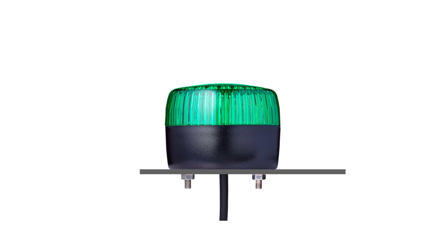 AUER Signal 861506405, segnalatore LED verde, tensione 24 V, grado di protezione IP67/IP69, montaggio orizzontale o verticale, base 75 mm.