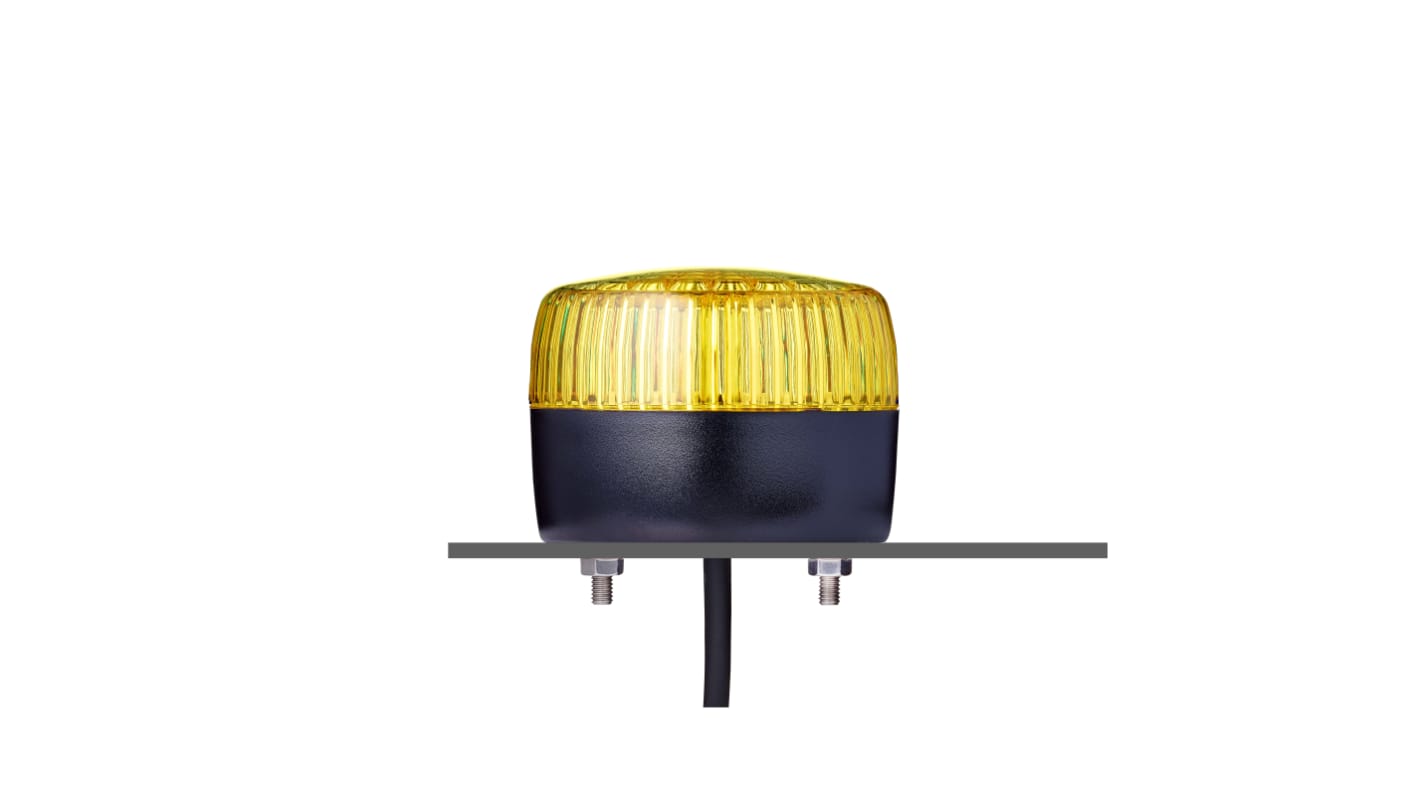 AUER Signal 861507313, segnalatore LED giallo fisso, tensione 230/240 V, grado di protezione IP67/IP69, montaggio versatile, diametro base 75 mm.