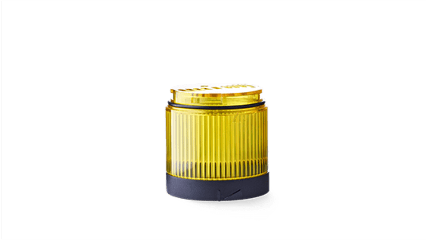 Modulo torretta di segnalazione AUER Signal 910037405, LED giallo, 24 V, IP67/IP69, diametro base 70 mm, multifunzione.