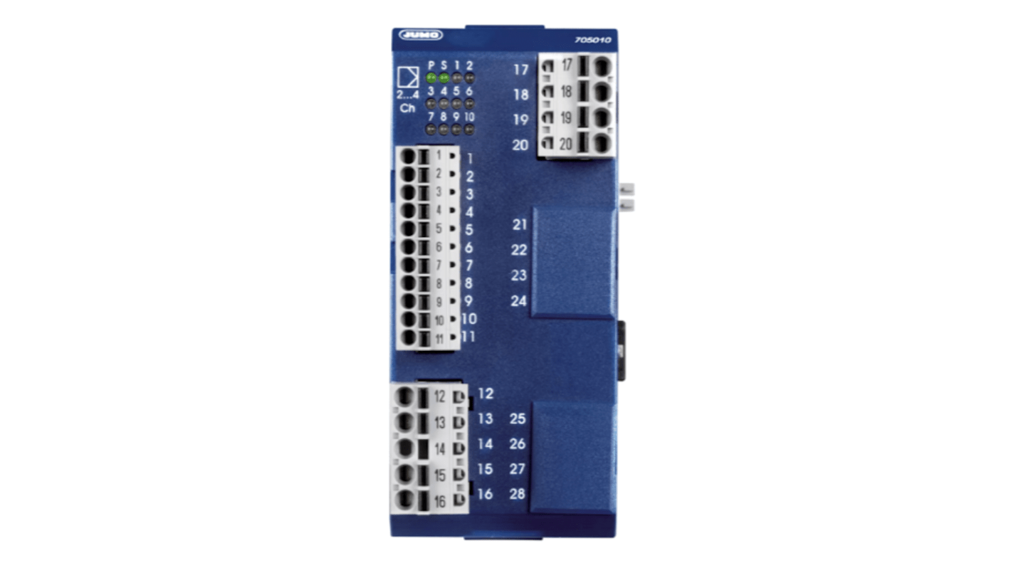 Modulo di monitoraggio Jumo 705010/18-400-36/000 per relè a stato solido, 4 canali PID, touchscreen, dimensioni 1,8 x 4 x 4 poll.