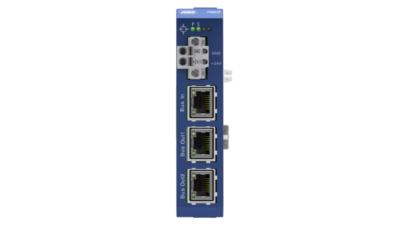 Modulo WLAN Jumo 705042/36/000 per variTRON, router a 3 porte, distanza max 100 m, dimensioni 0,88 x 4,07 x 3,99 poll.