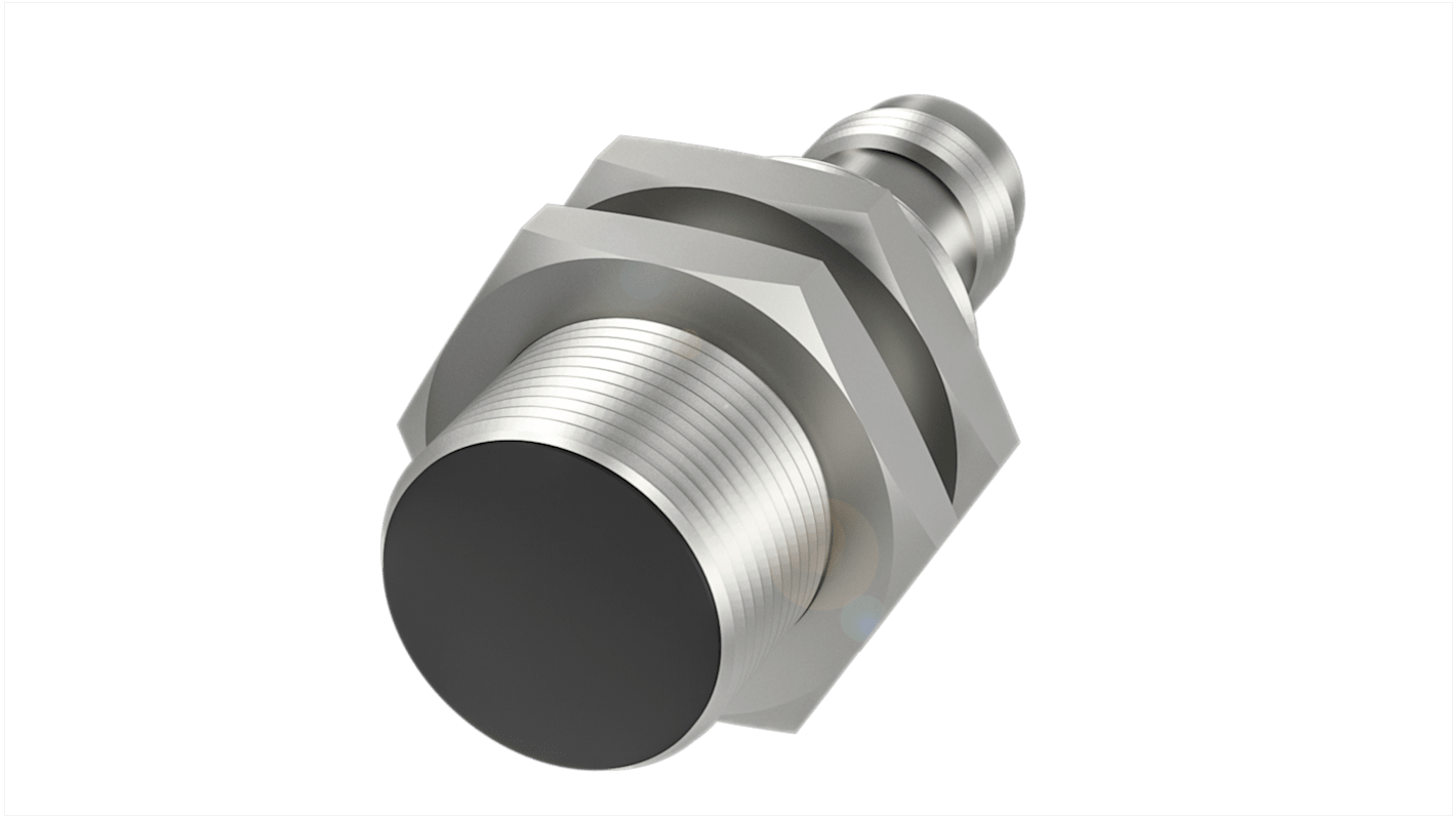 Sensore di prossimità induttivo cilindrico BALLUFF BES04R4, PNP, M18, IP68, rilevamento 8 mm, montaggio a filo, connettore M12.