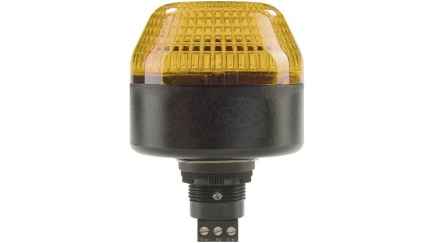 AUER Signal 802501313, segnalatore LED arancione fisso e lampeggiante, montaggio a pannello, diametro 65 mm, IP65, 230-240 V CA.