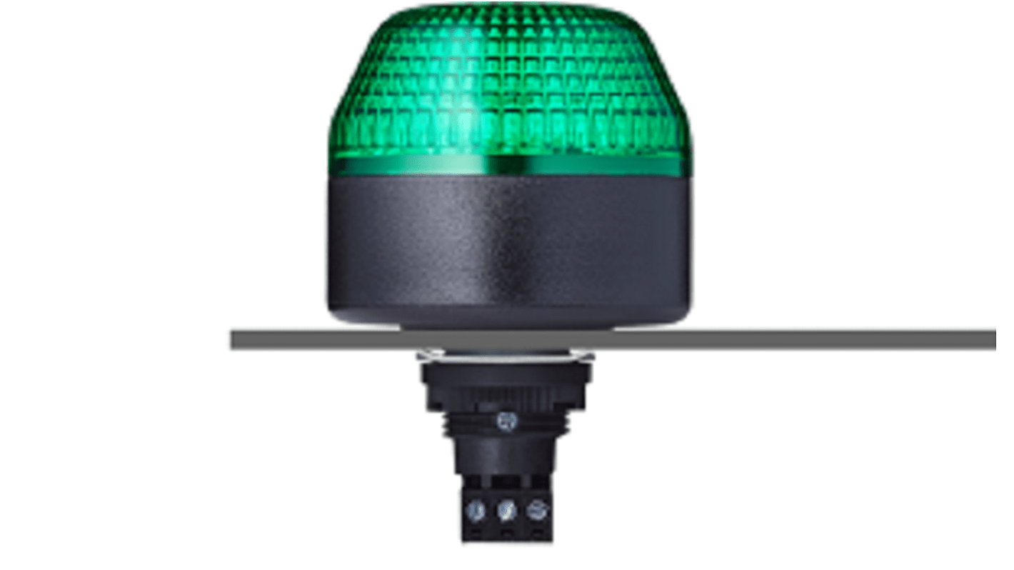 AUER Signal 802506313, segnalatore LED verde fisso per montaggio a pannello, 230-240 V CA, diametro 65 mm, grado di protezione IP65.