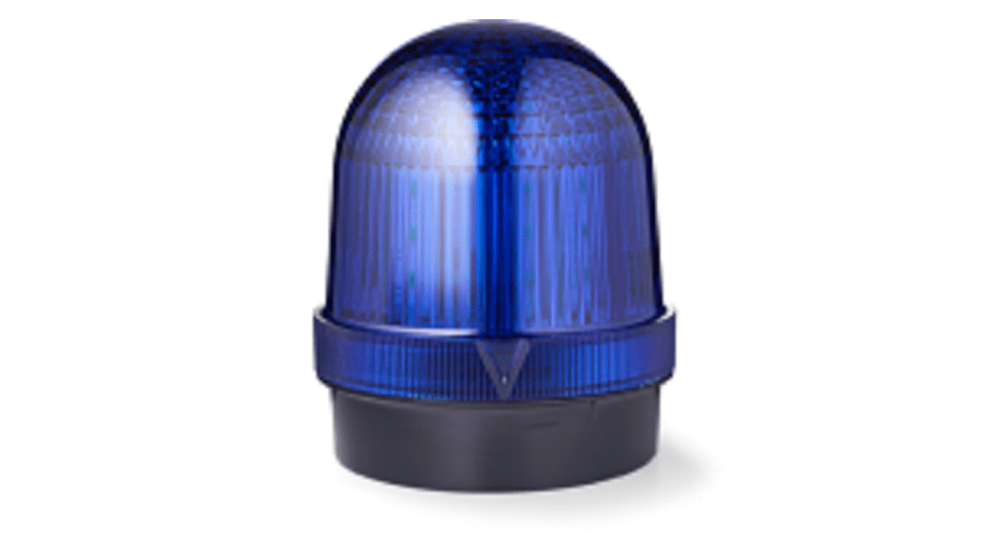 AUER Signal 859515313, segnalatore LED blu multi-stroboscopico, montaggio orizzontale o verticale, IP66, diametro base 75 mm.