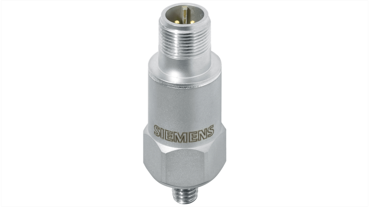 Sensore di vibrazione piezoelettrico Siemens 6AT8002-4AB00, compatibile con SIPLUS CMS2000, sensibilità 100 mV/G, operante da -50°C a +120°C.