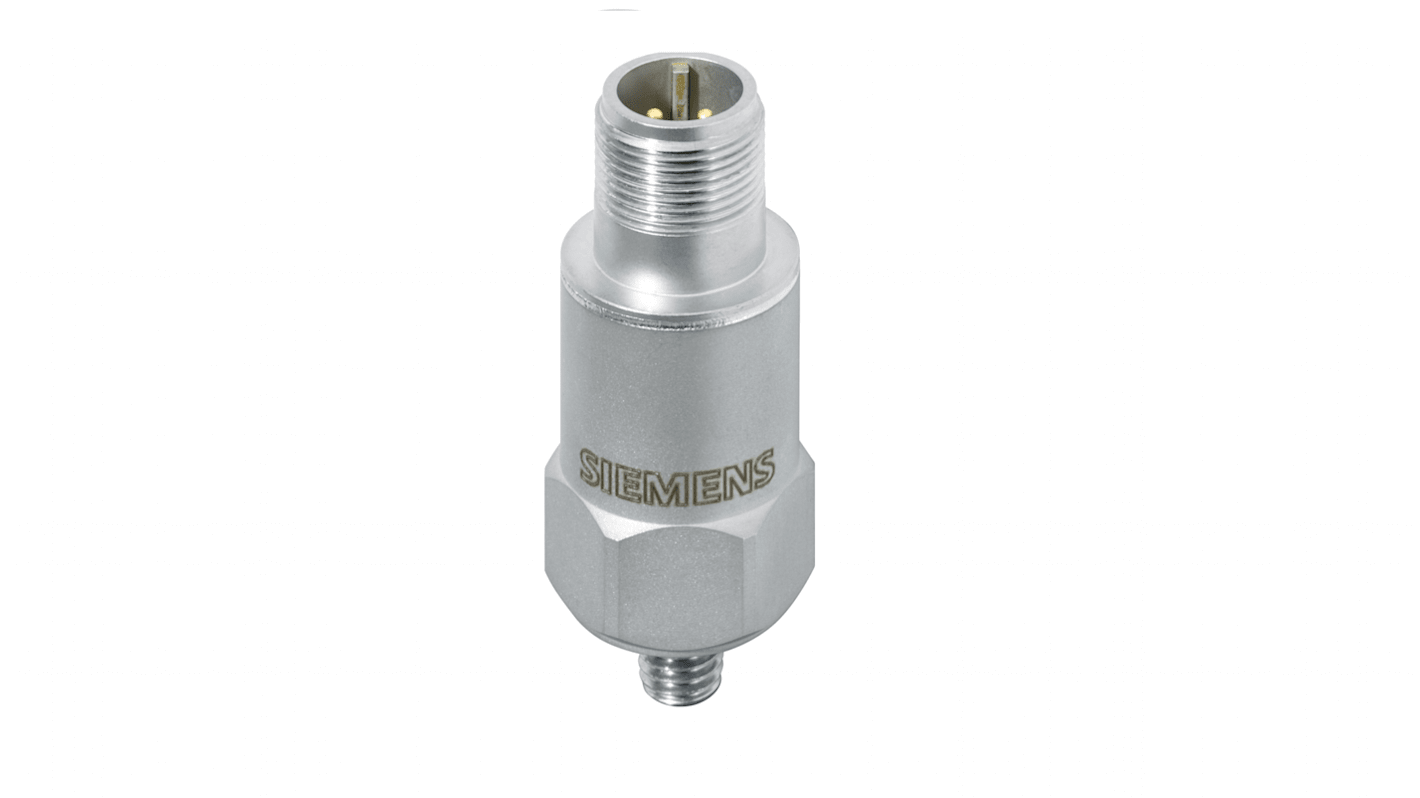 Sensore di vibrazione piezoelettrico Siemens 6AT8008-2AA00-0AA0, sensibilità 10 mV/G, temperatura operativa -50°C/+121°C.