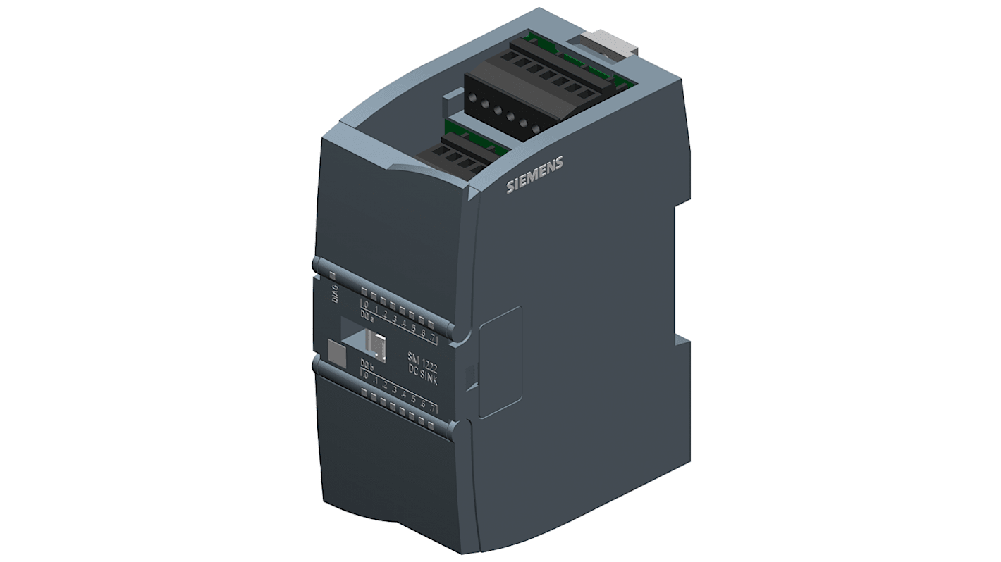 Modulo I/O digitale Siemens 6ES7222-1BH32-1XB0 per S7-1200, 16 uscite, alimentazione 24 V c.c., connessione Ethernet.