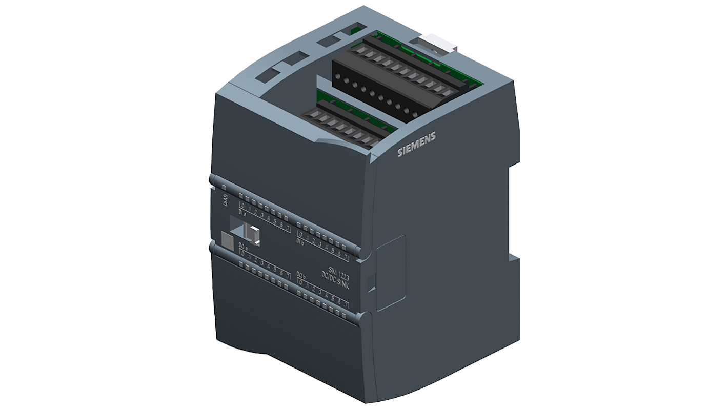 Modulo I/O digitale Siemens 6ES7223-1BL32-1XB0 per PLC SIMATIC S7-1200, 16 ingressi e 16 uscite, alimentazione 24 V CC.