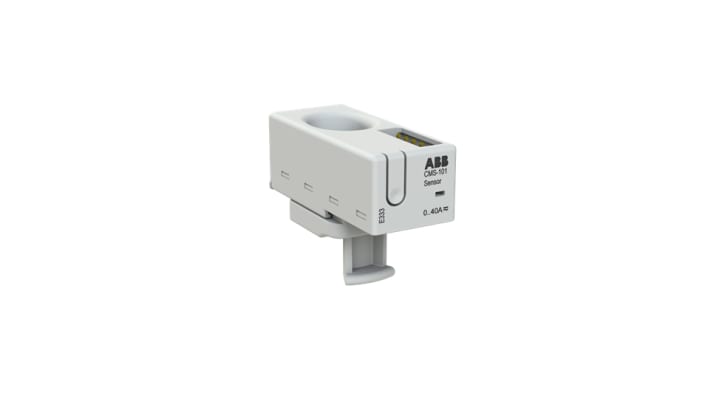 Sensore di corrente ABB 2CCA880108R0001, montaggio su cavo, 0.1-40A, dimensioni 41x17.4x29 mm, precisione 0.5% FS.