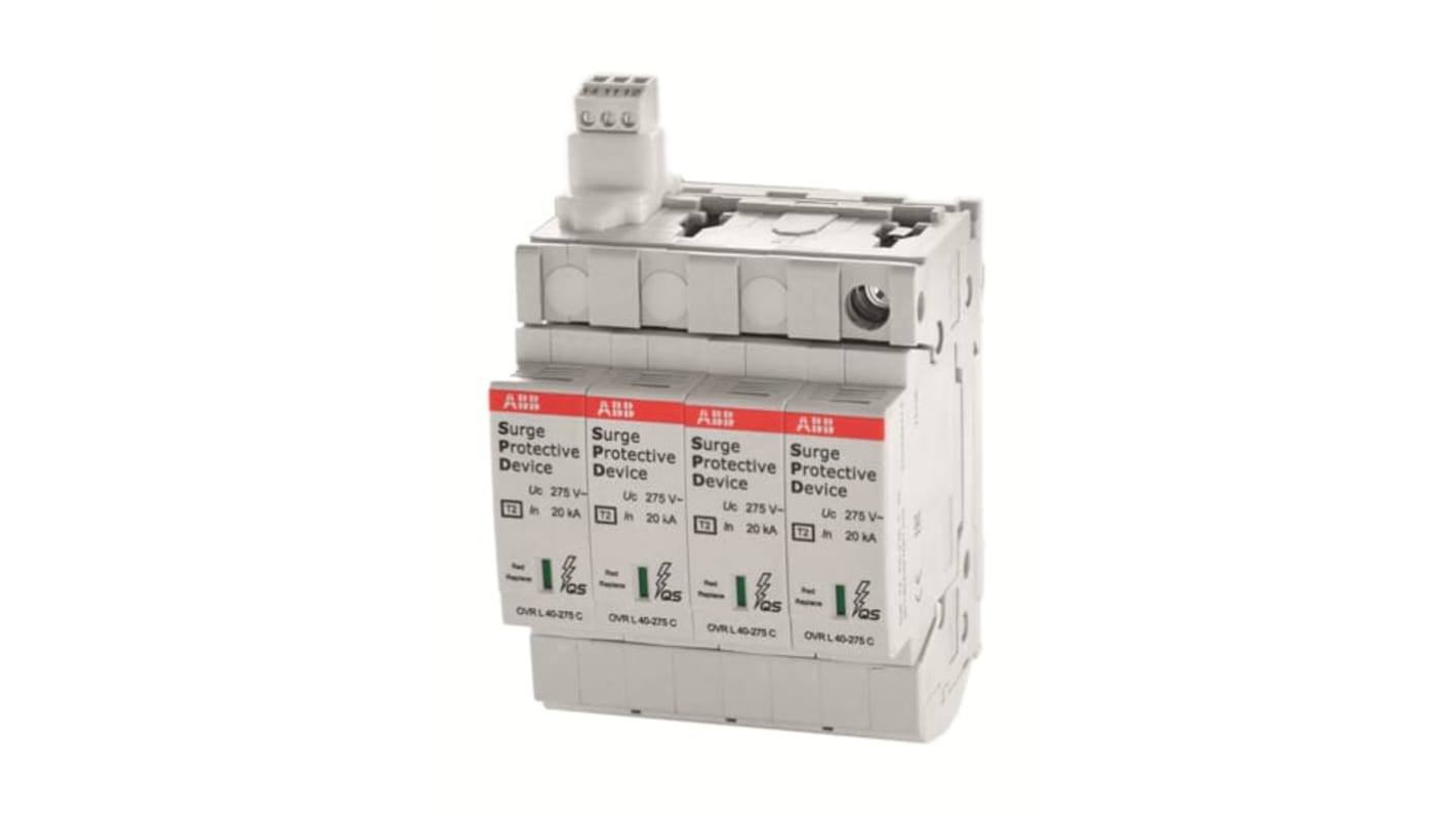 ABB Scaricatore di sovratensione SMISSLINE TP, 4 poli, corrente di scarica 20 kA, per sistemi a bassa tensione.