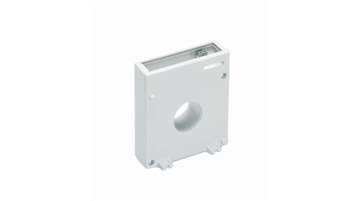 Trasformatore di corrente toroidale Lovato 31RT80, foro di 80 mm, dimensioni 160 x 193 x 56 mm, peso 408 g.