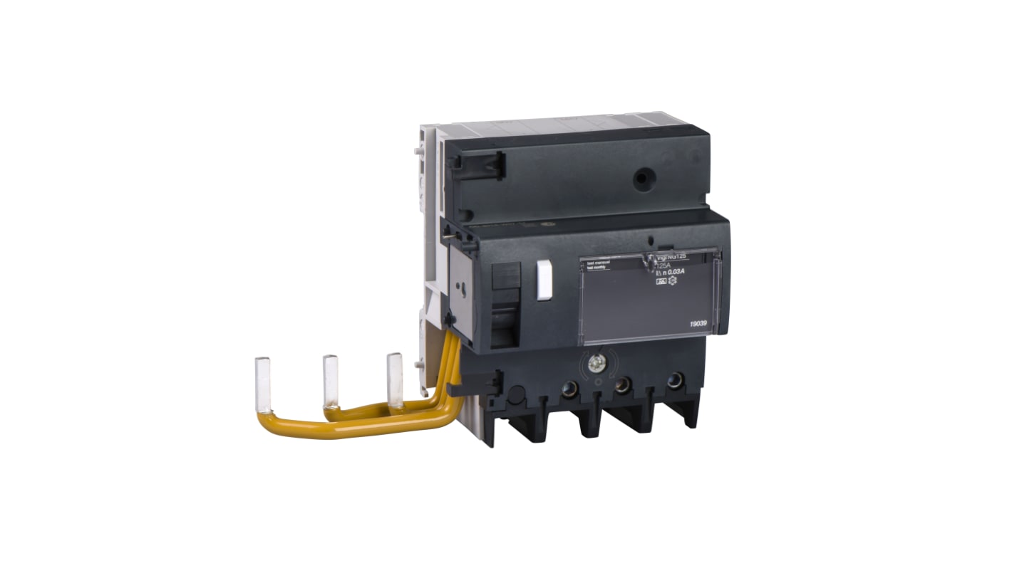 Schneider Electric - 19013 RCCB NG125, 3P, 63A, sensibilità 30mA, Tipo A. Dispositivo per protezione da dispersione di terra, tensione 230-415V, montaggio su guida DIN.