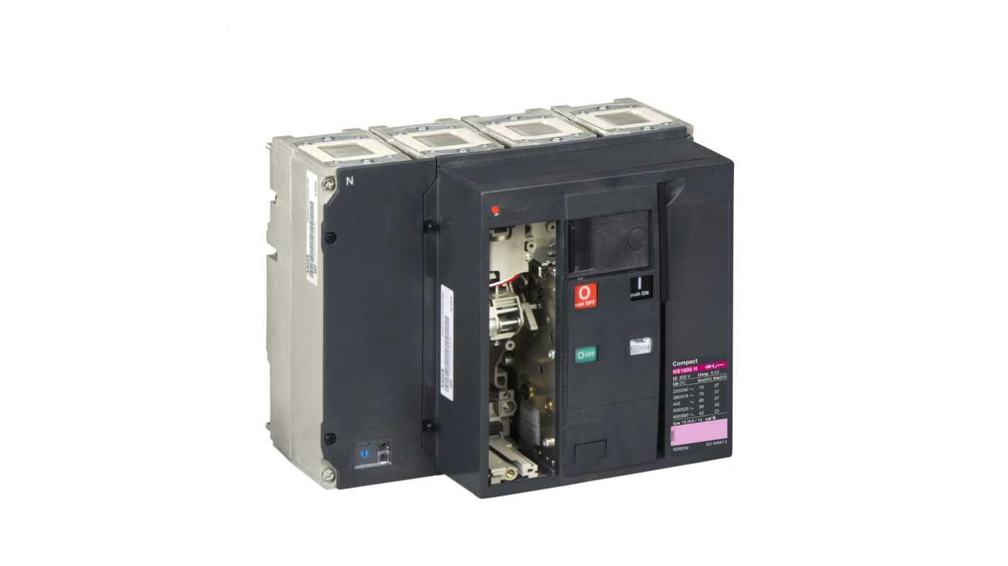 Sezionatore interruttore compatto Schneider Electric 33455, 4 poli, 1000A, 690V, montaggio integrato, dimensioni 327x280x147 mm.