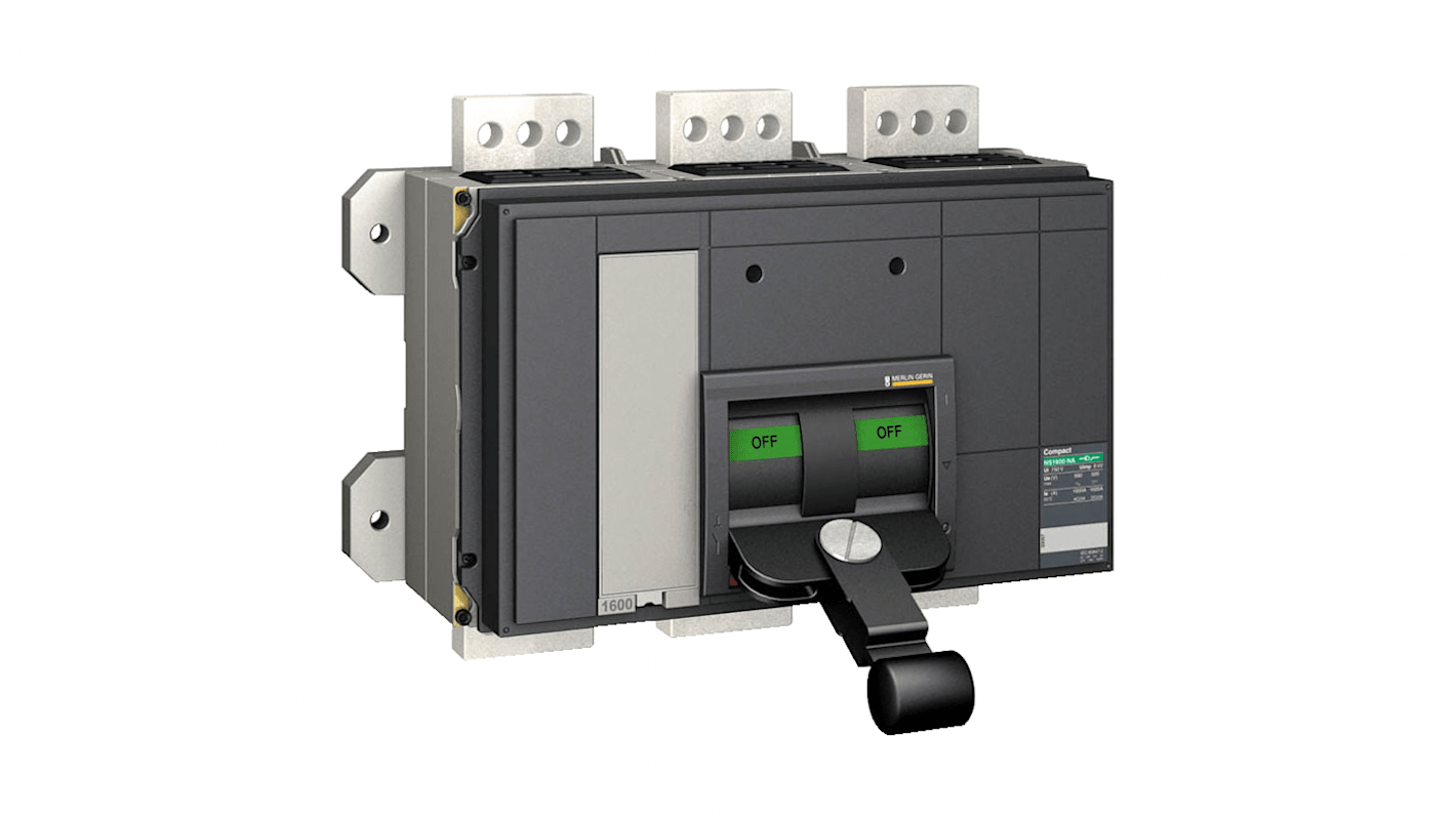 Sezionatore interruttore compatto Schneider Electric 34027, 2000A, tre poli, montaggio fisso, dimensioni 350x420x160 mm.