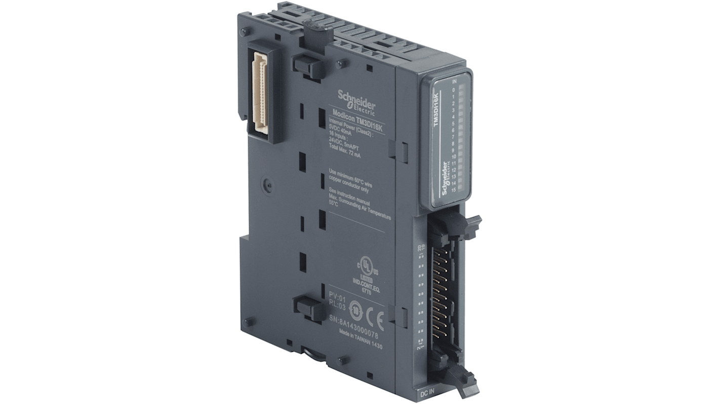 Modulo di ingresso analogico Schneider Electric TM3DI16K, 16 ingressi, alimentazione 24 V c.c., compatibile con Modicon TM3.