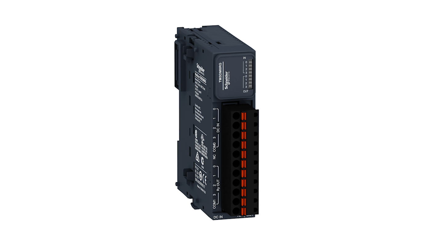 Modulo ingresso digitale Schneider Electric TM3DM8RG, 8 ingressi discreti, alimentazione 24 V c.c., per PLC Modicon TM3.
