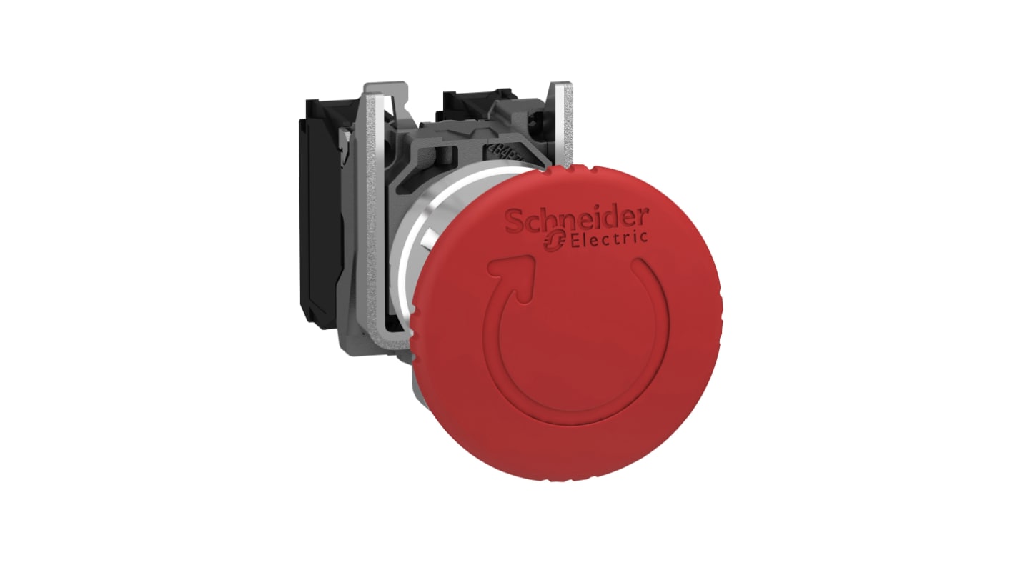 Pulsante di emergenza Harmony XB4, Ø 22mm, montaggio a pannello, corrente 1.2A. Schneider Electric - XB4BS84441: affidabilità e sicurezza per applicazioni industriali.