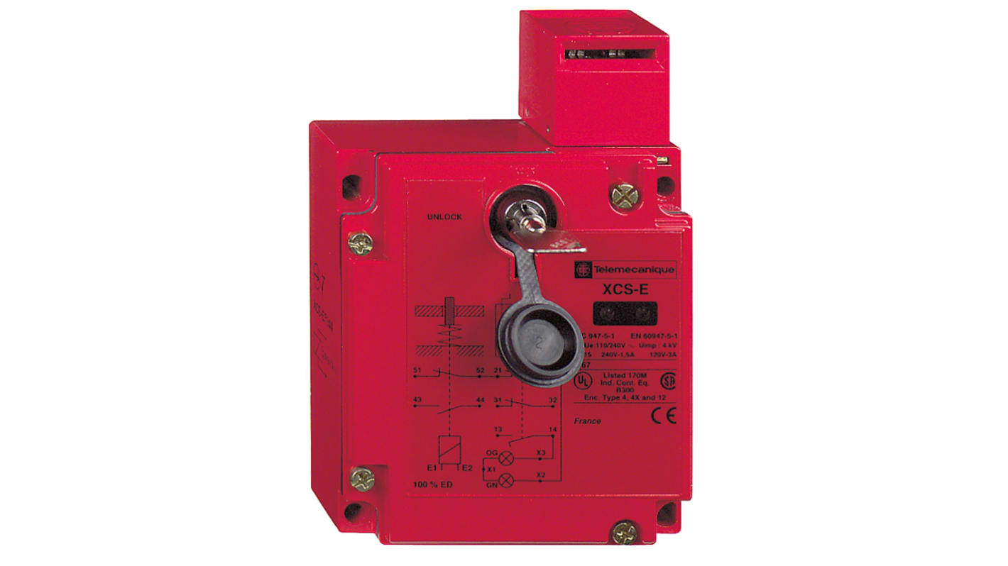 Interruttore di interblocco a solenoide Telemecanique Sensors XCSE5311, 24V ca/cc. Contatti NC/NA, IP67, -25 a 40 °C. Sicurezza e affidabilità.