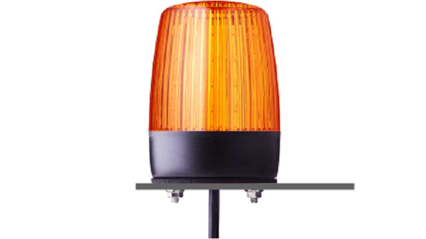 AUER Signal 860511405, segnalatore LED ambra stroboscopico, 24 V, montaggio su base, IP67/IP69, durata oltre 50.000 ore.