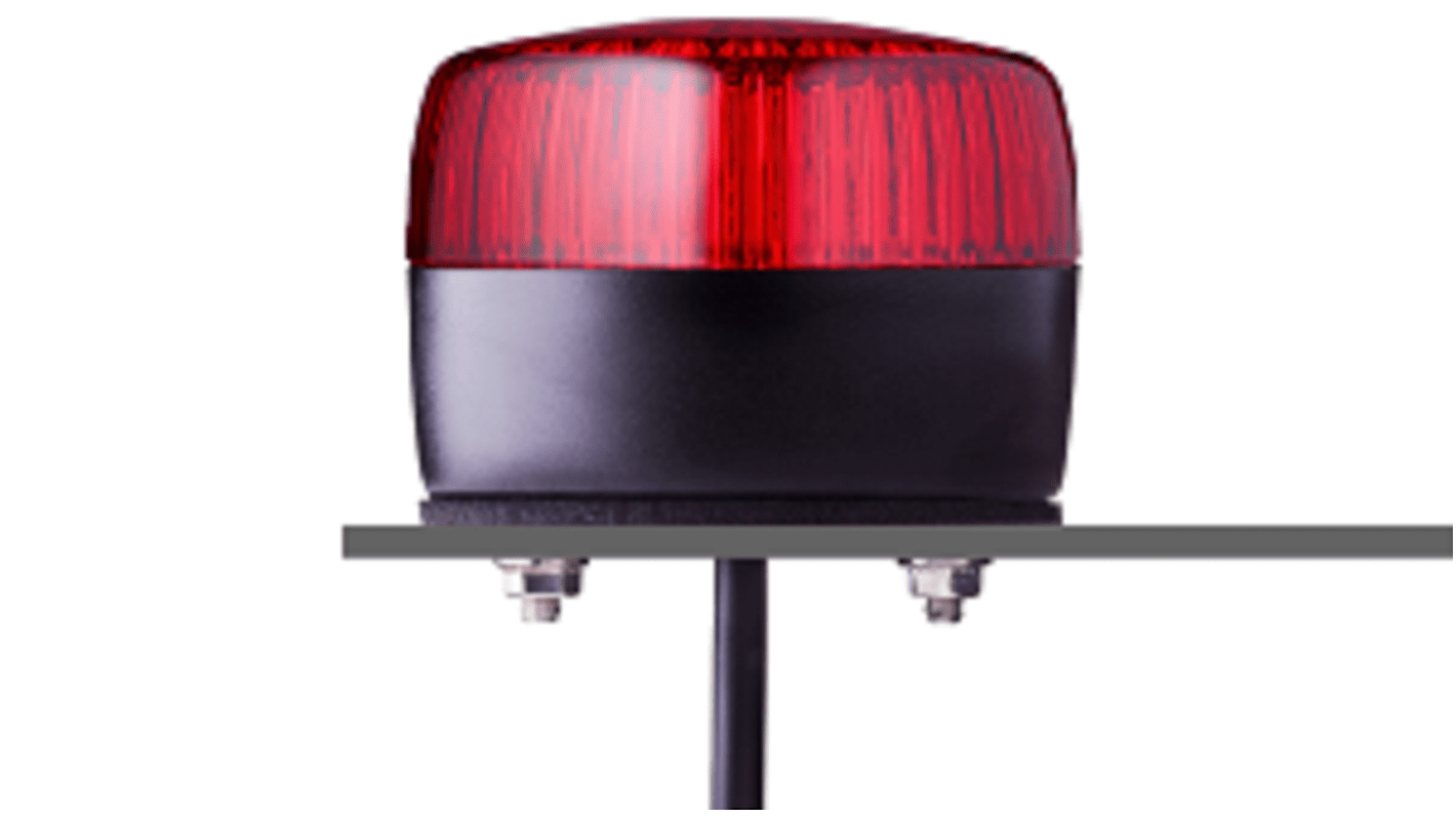 AUER Signal 861512405, segnalatore LED rosso stroboscopico, 24 V, montaggio su base, IP67/IP69, durata oltre 50.000 ore.