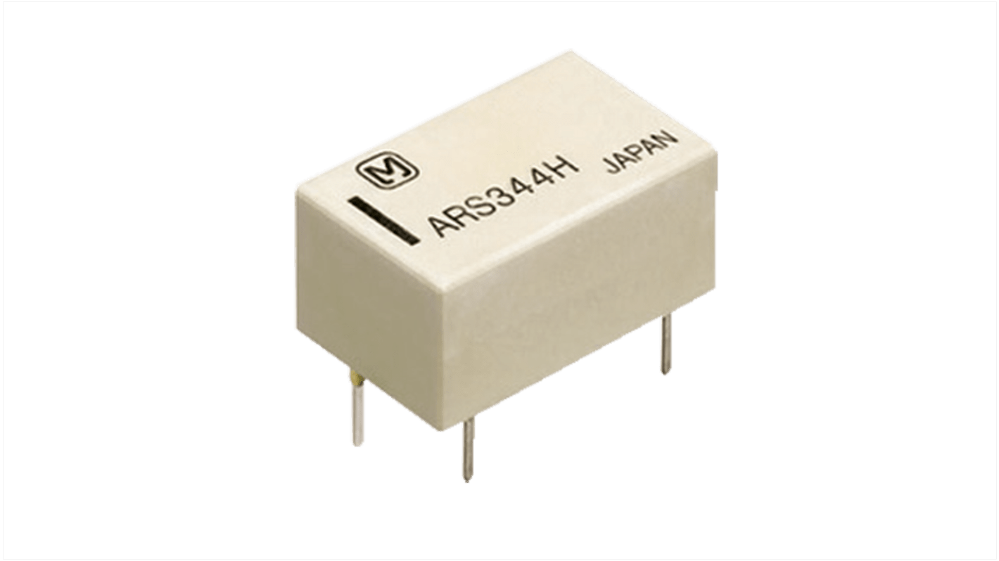 Relè RF Panasonic ARS144H per montaggio su PCB, contatto SPDT, 4.5V cc, 3GHz, impedenza 50 ohm, isolamento 35 dB.