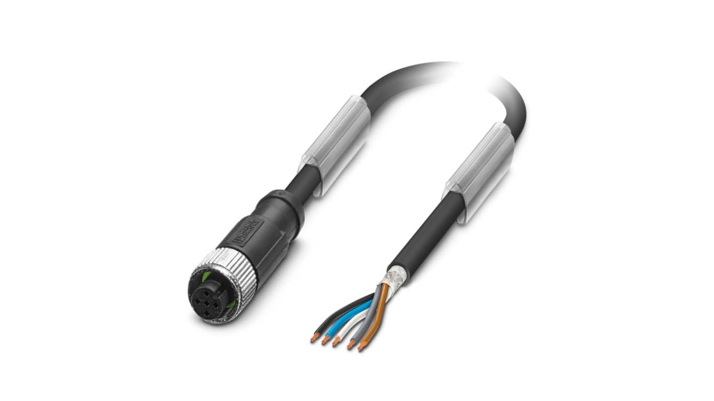 Cavo sensore/attuatore Phoenix Contact M12 Femmina, L. 10m, corrente 4A, isolamento ≥ 100 MΩ. Codifica A - ideale per applicazioni industriali.