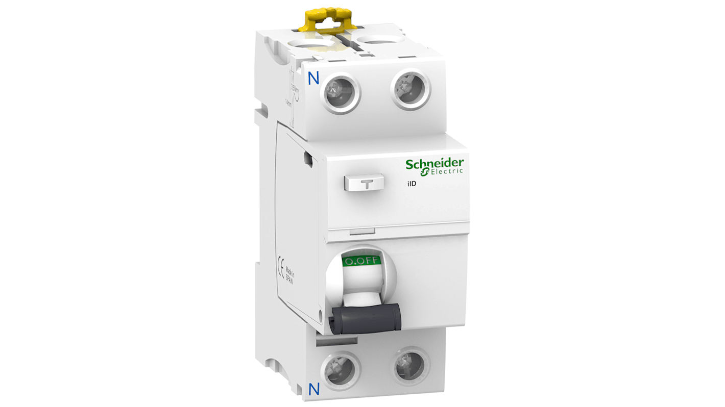 Interruttore automatico Schneider Electric A9R35240, 2P 40A, sensibilità 300mA, Tipo A-SI. Grado di protezione IP20/IP40, temperatura da -25 a 60 °C. Per protezione elettrica industriale.