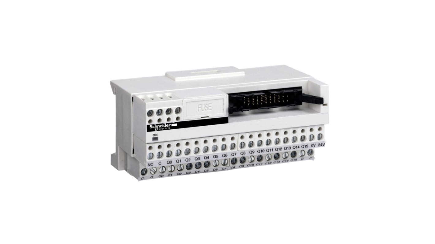 Sottobase passiva Schneider Electric ABE7H16C11 per relè a innesto, 16 canali con fusibile interno, alimentazione 30 V c.c., IP2x, -5 a 60 °C. Ideale per sistemi precablati Telefast.