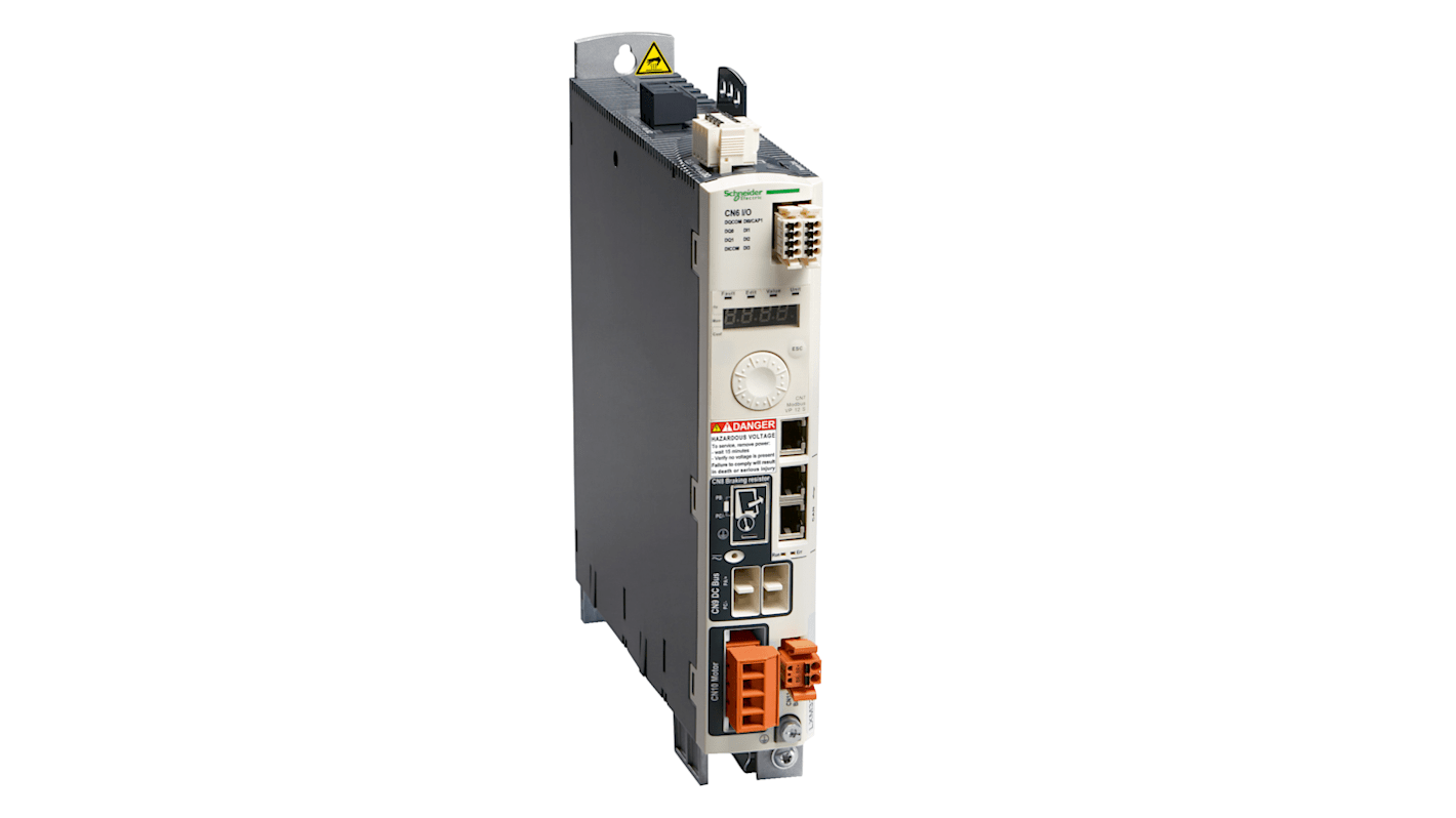 Servocomando Schneider Electric LXM32AD72N4: Feedback encoder, 3 fasi, 0,4 kW, 480 V, 24 A. Ideale per automazione industriale.